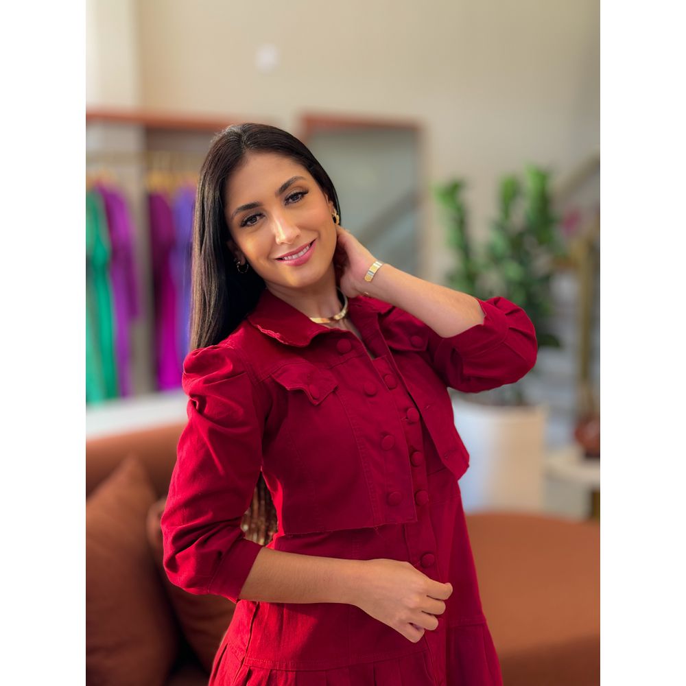 Jaqueta Nathy Jeans Bordo