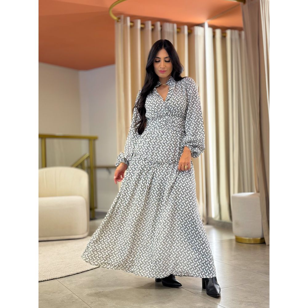 Vestido Brenda Branco E Preto