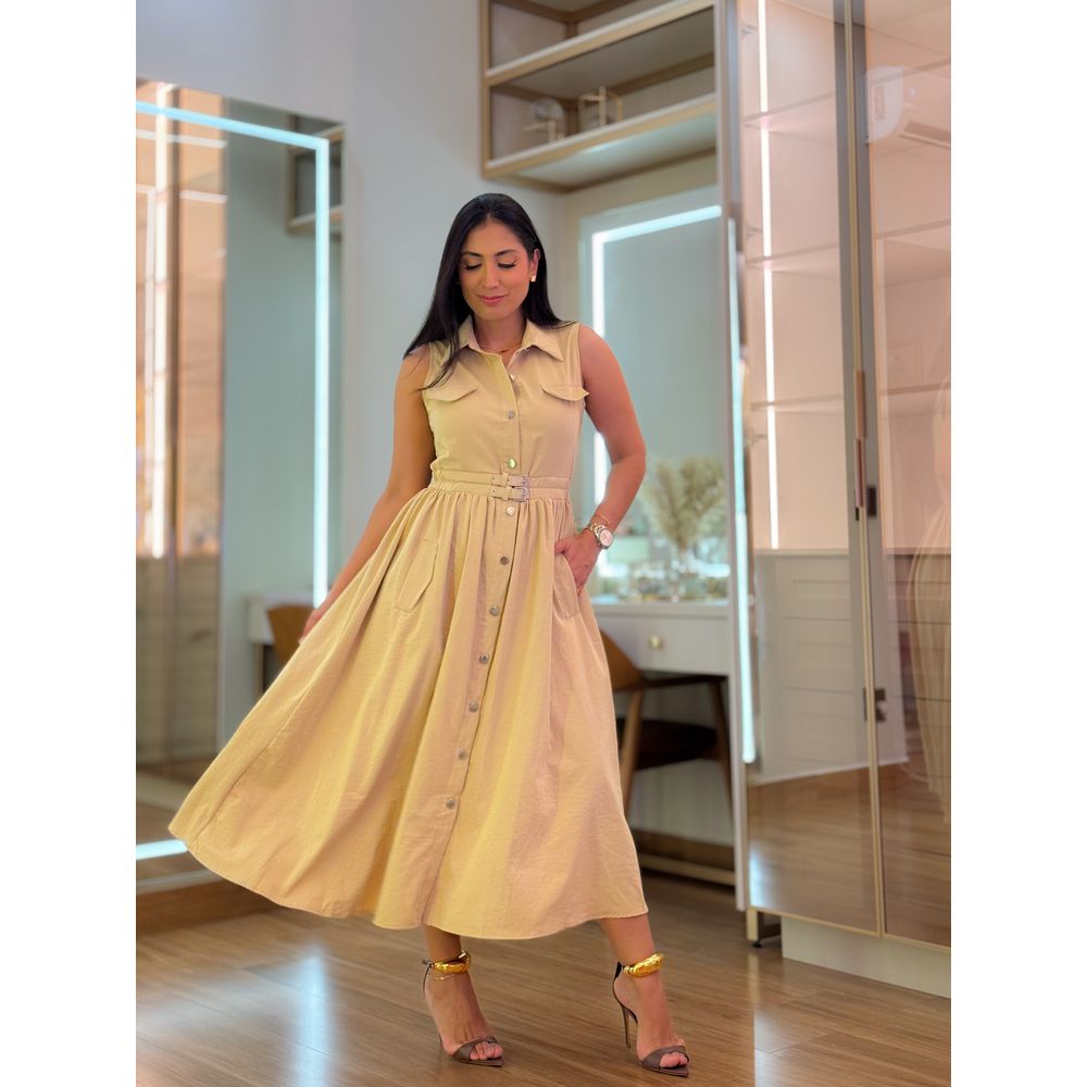 Vestido Karina Areia