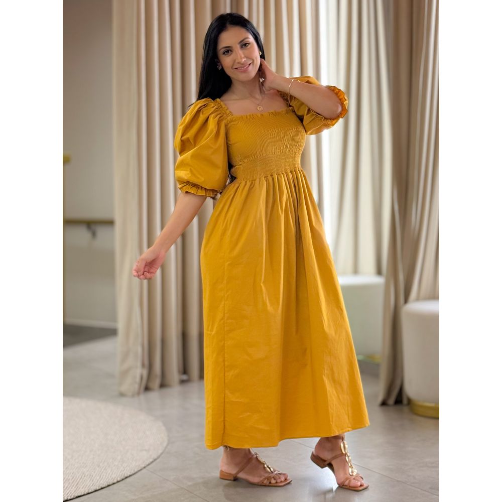 Vestido Thassia Mostarda