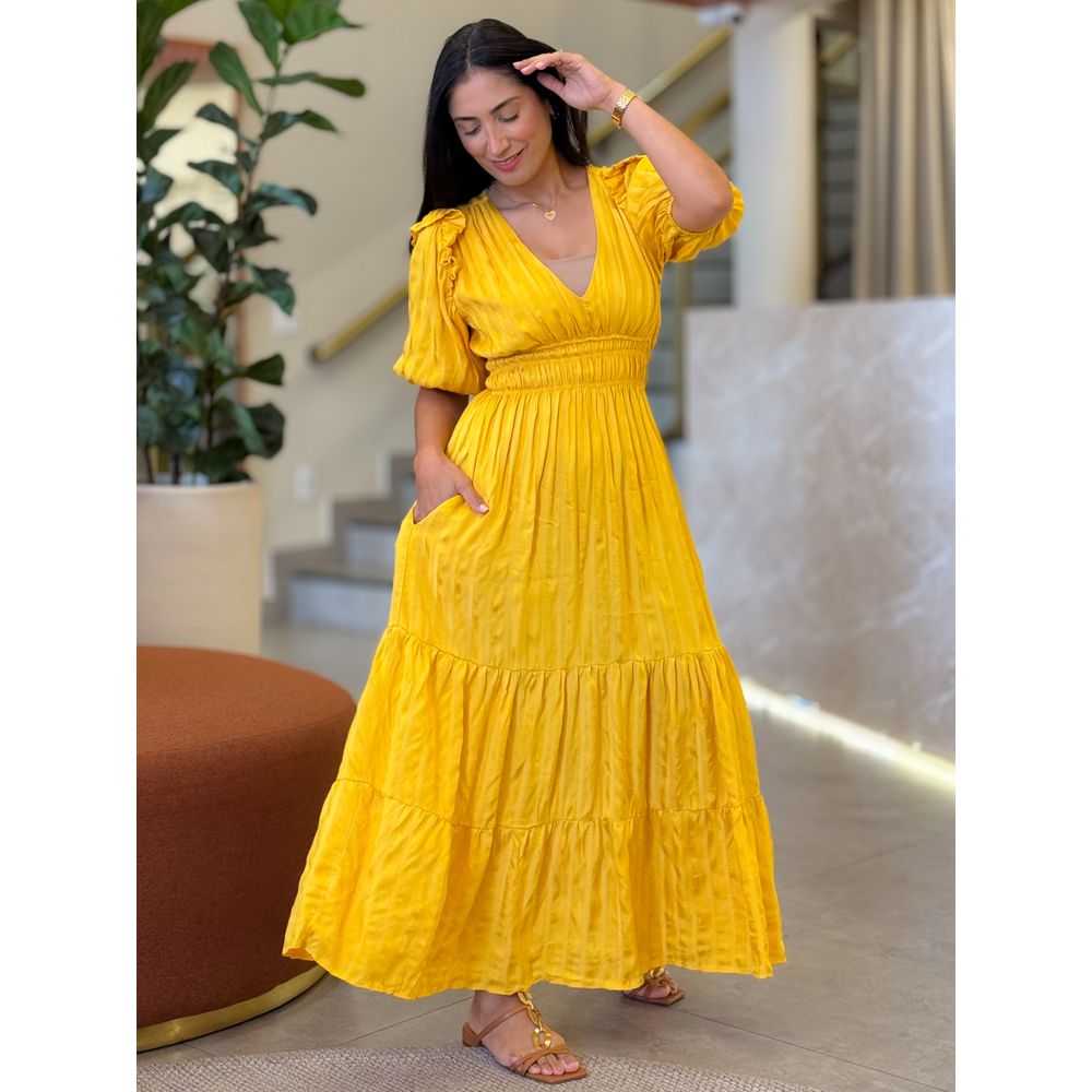 Vestido Eloa Mostarda