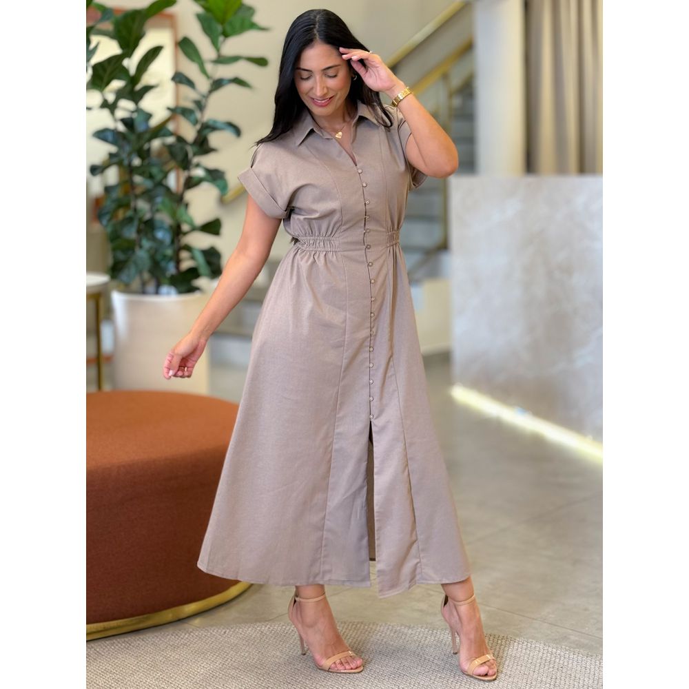 Vestido Lia Cinza Rosado
