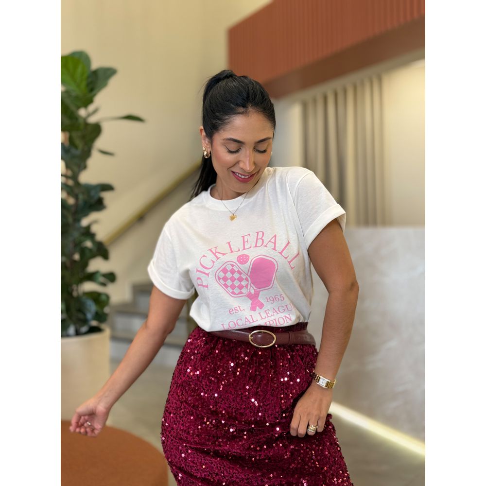 T-shirt Leonora Rosa E Off White