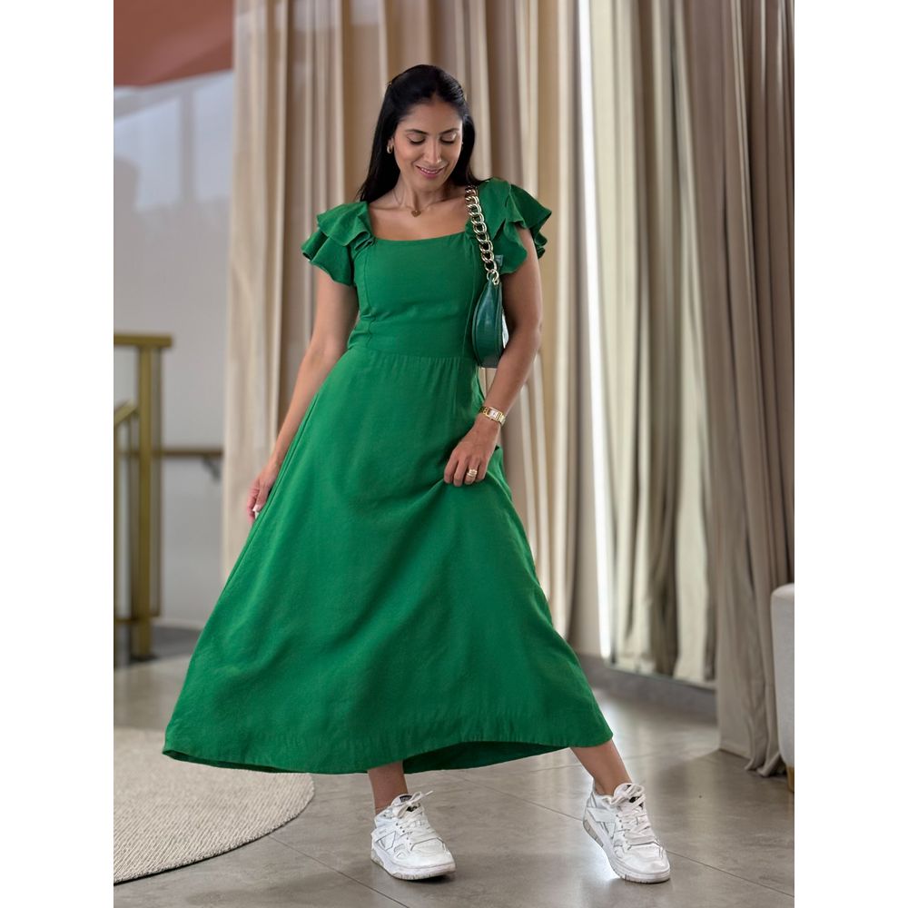 Vestido Ane Verde Bandeira