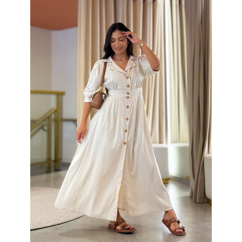 Vestido Mila Cru Linho
