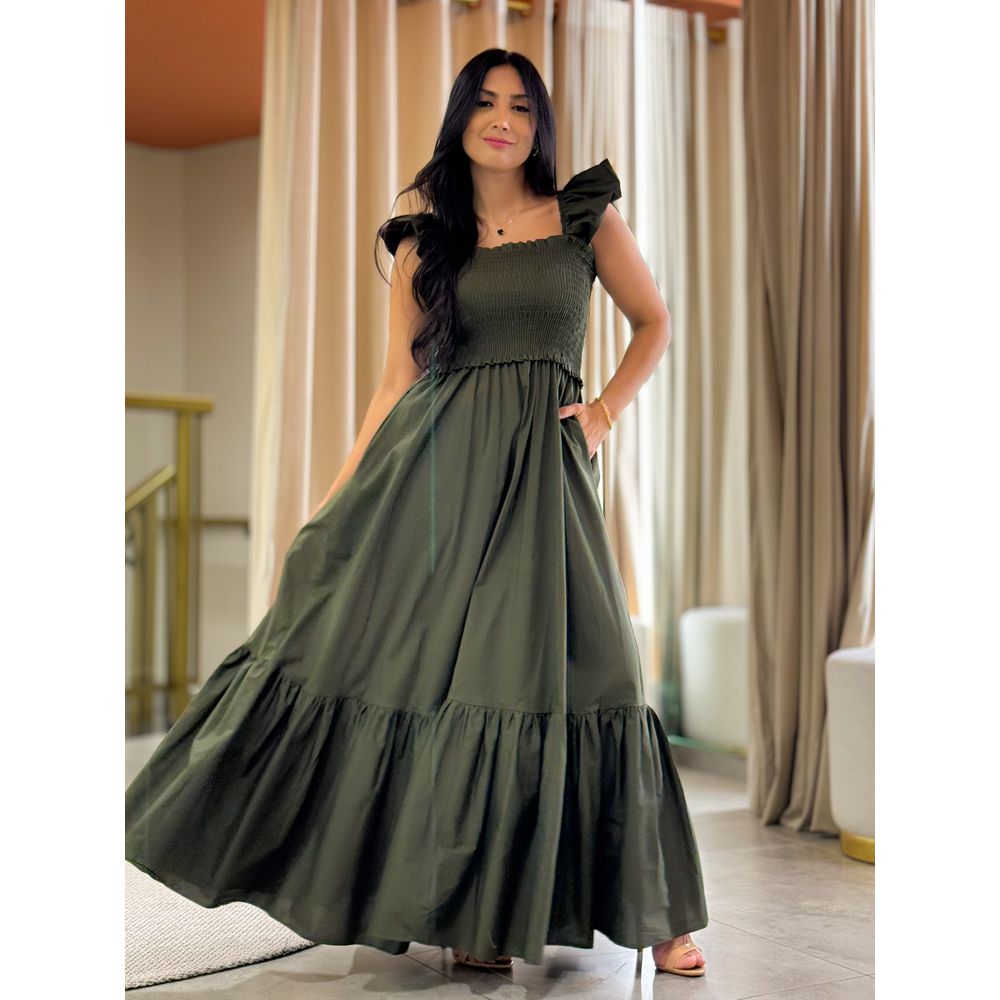 Vestido Mavi Verde Militar