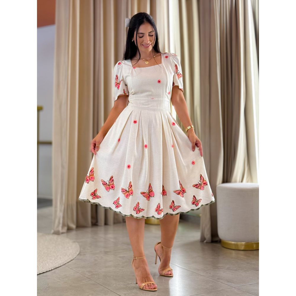 Vestido Lila Areia E Rosa