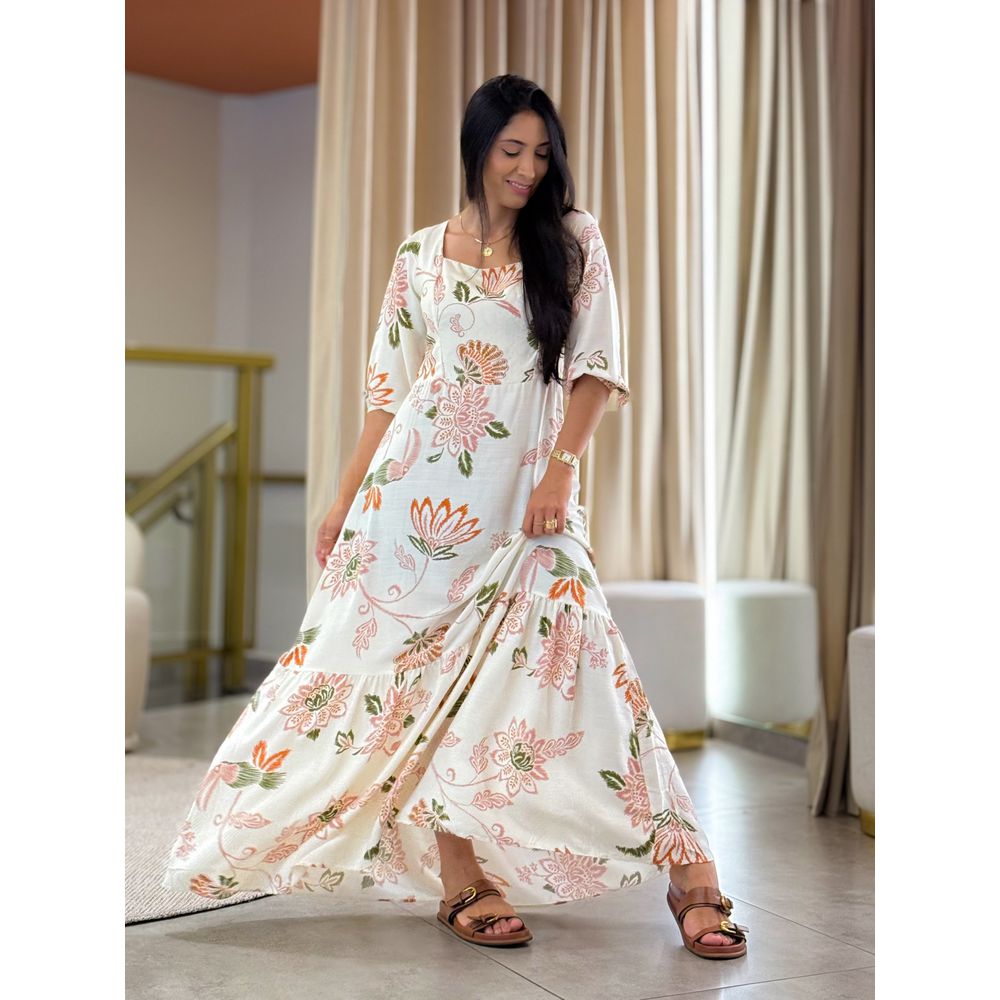 Vestido Samira Off White Folha