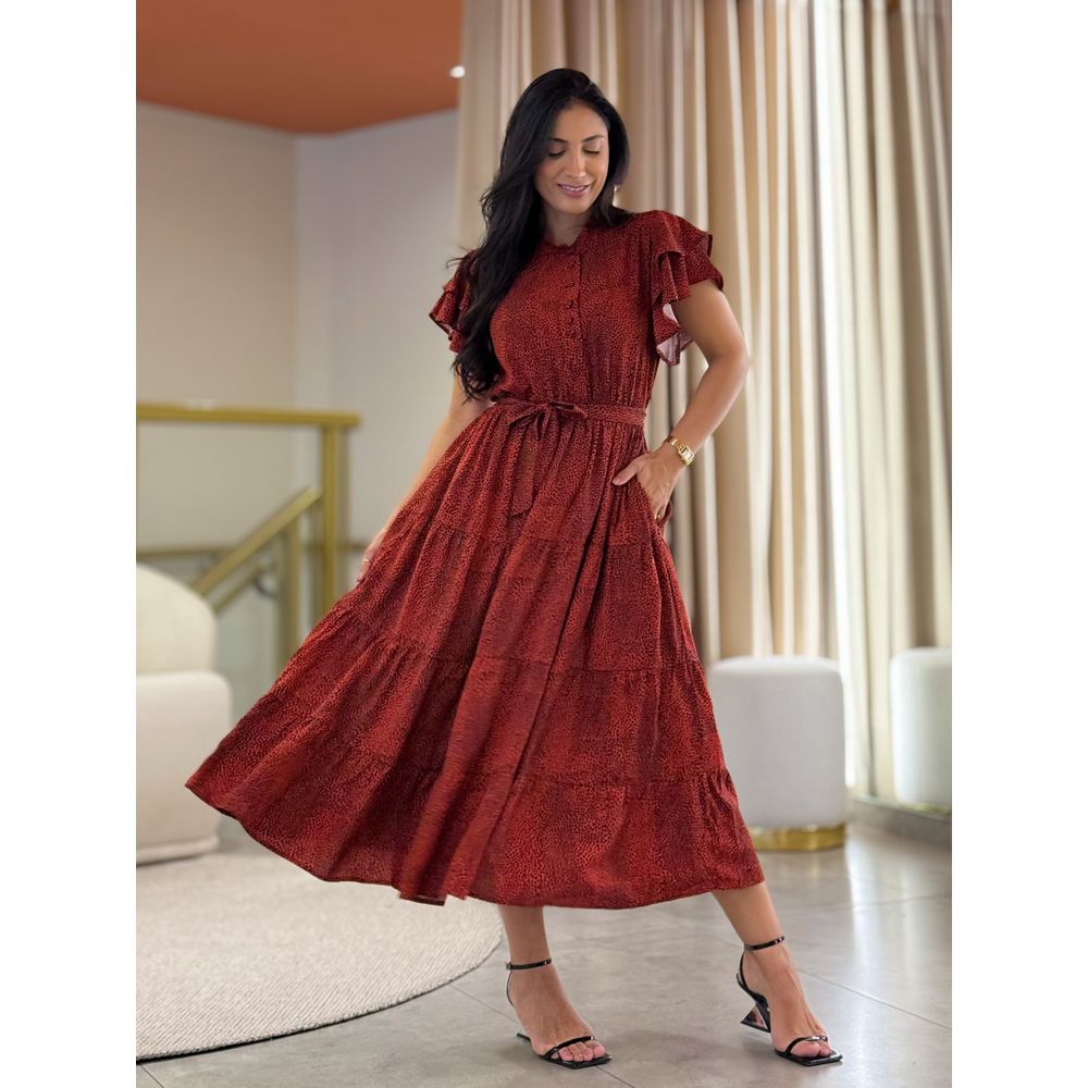 Vestido Melina Telha