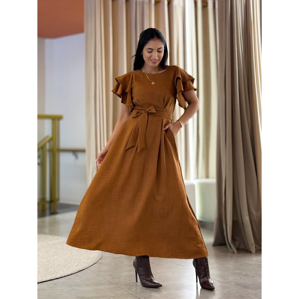 Vestido Suelen Caramelo
