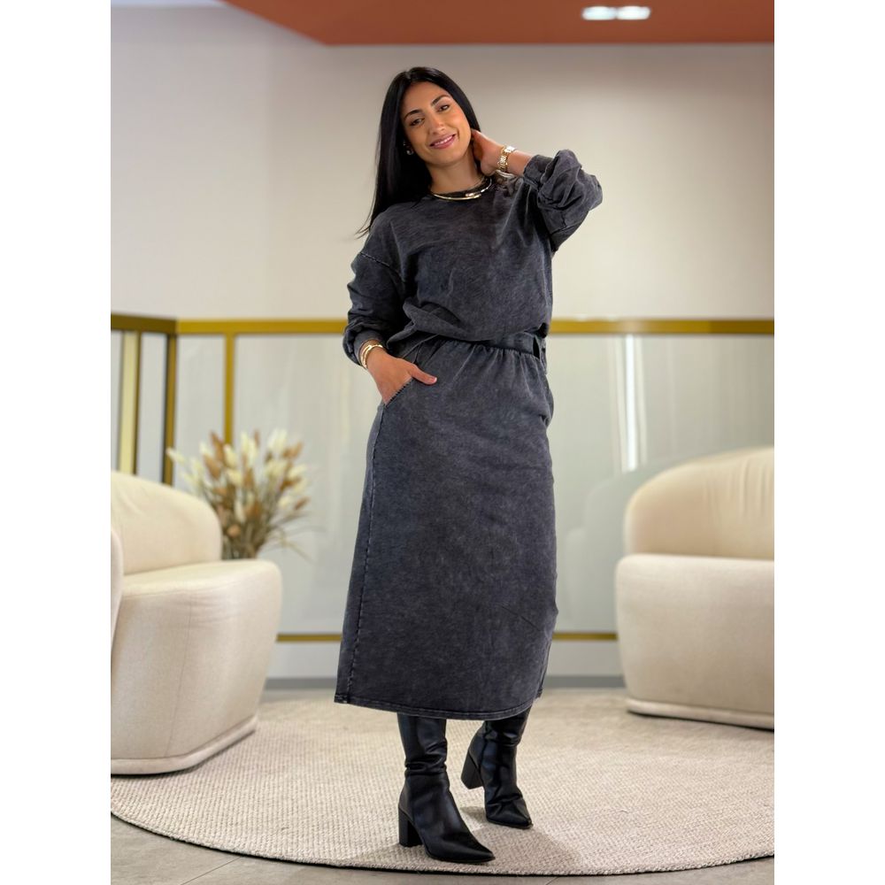 Conjunto Maju Cinza Estonado