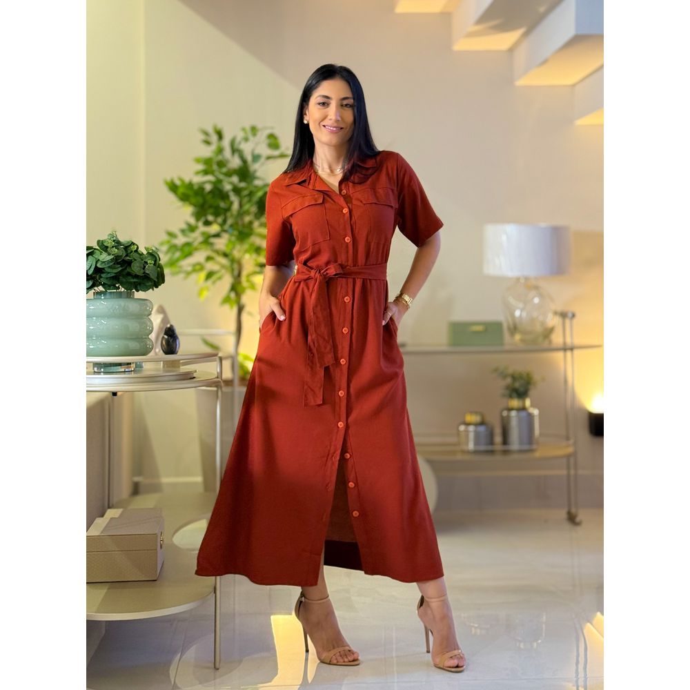 Vestido Suzana Terracota