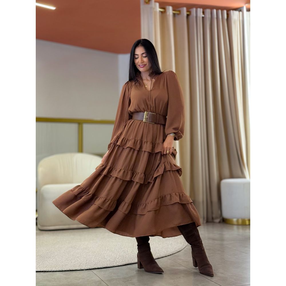 Vestido Aline Marrom