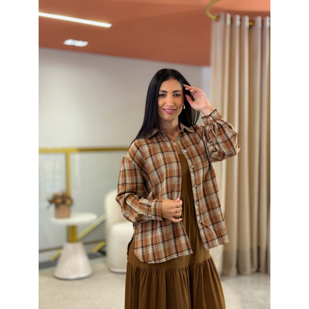 Camisa Babi Xadrez Caramelo
