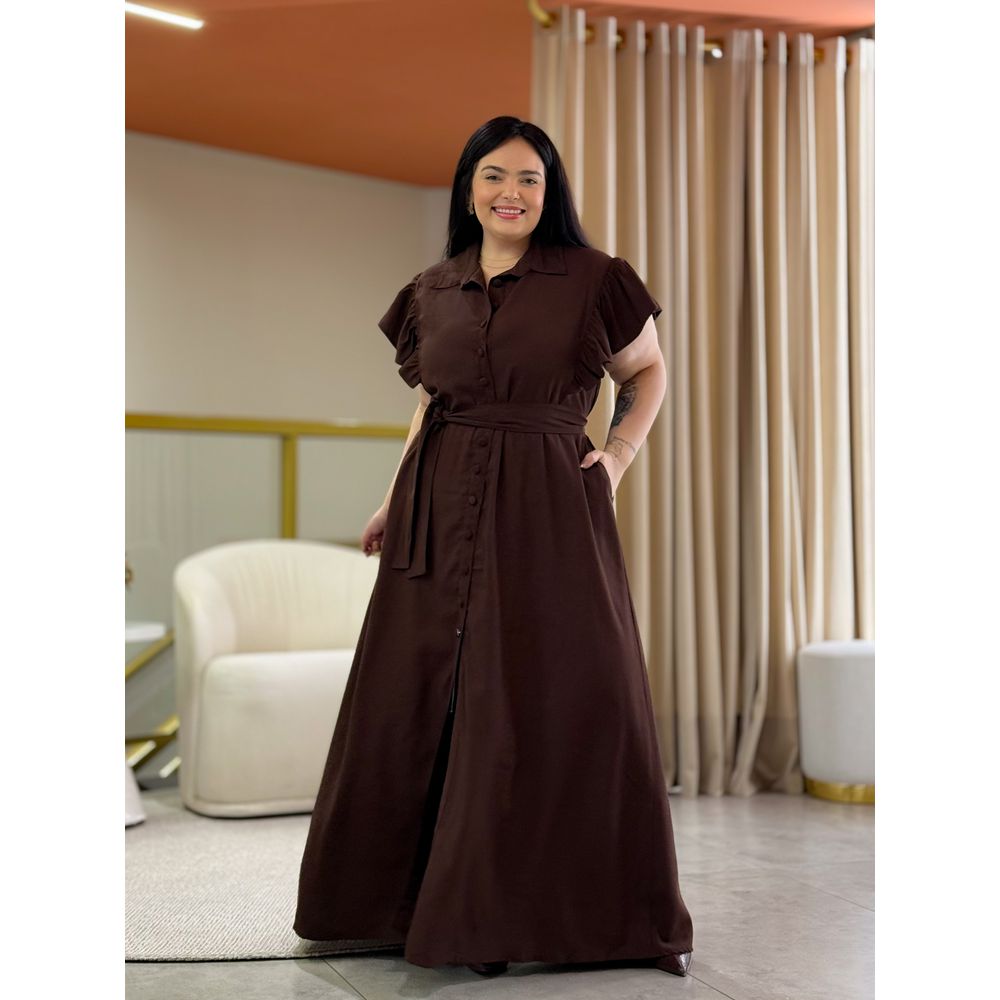 Vestido Liz Plus Café