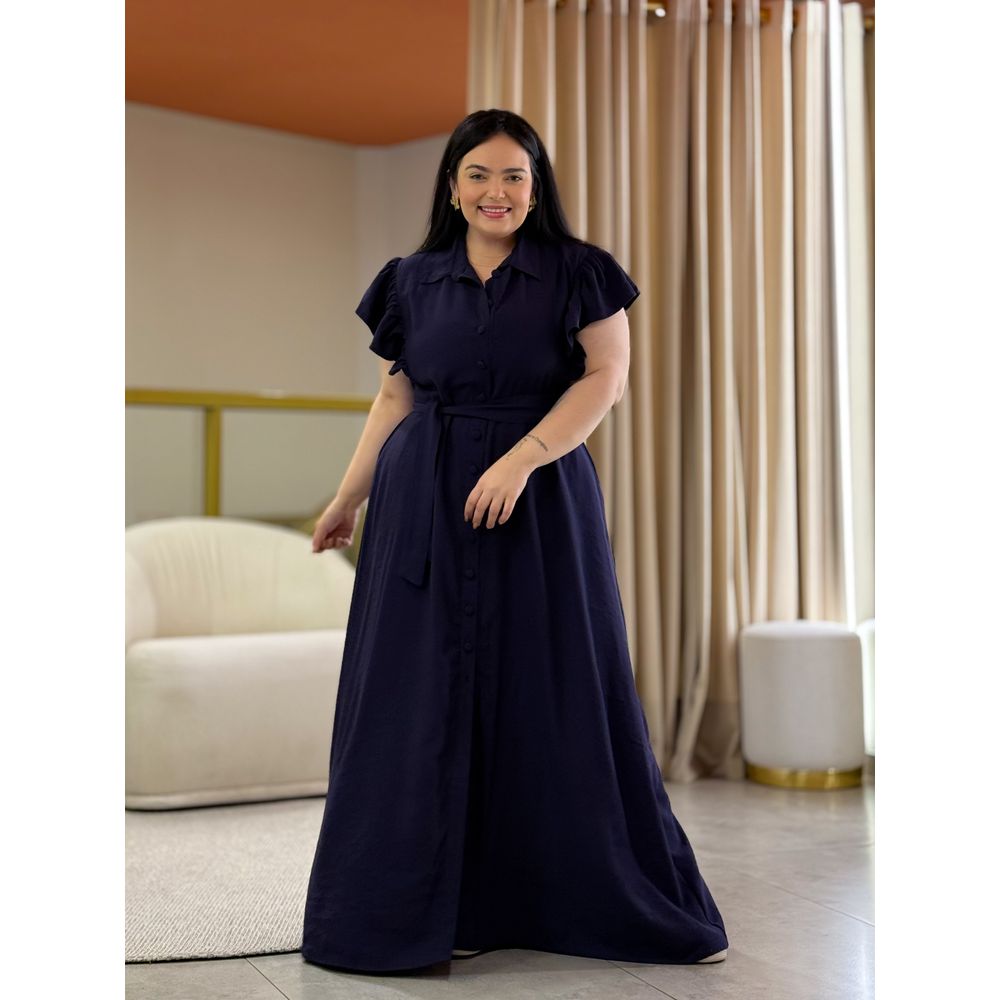 Vestido Liz Plus Azul Marinho