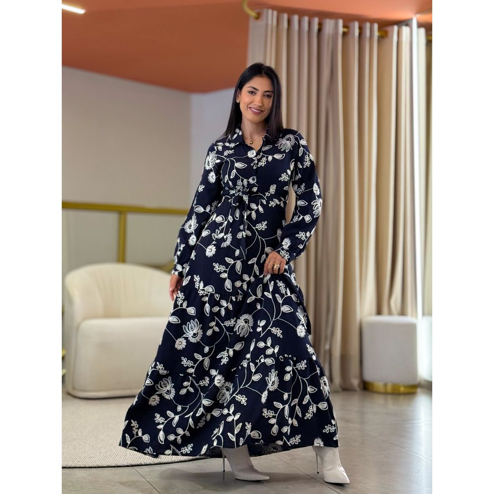 Vestido Valentina Azul Marinho