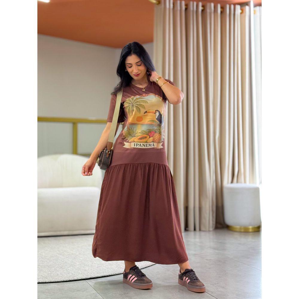Vestido Iara Marrom Tucano