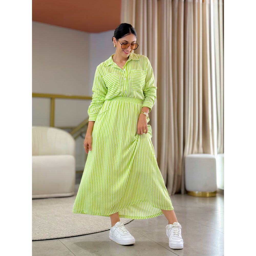 Conjunto Cecilia Verde E Off White