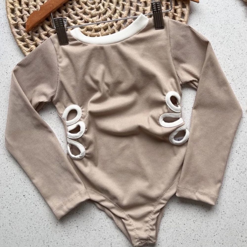 Body Bege Manga Longa - PURO GLAMOUR KIDS