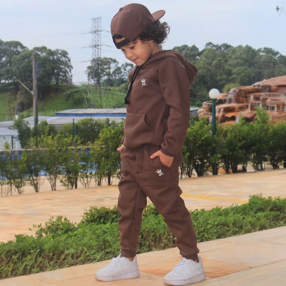 Conjunto Moletom Marrom - PURO GLAMOUR KIDS