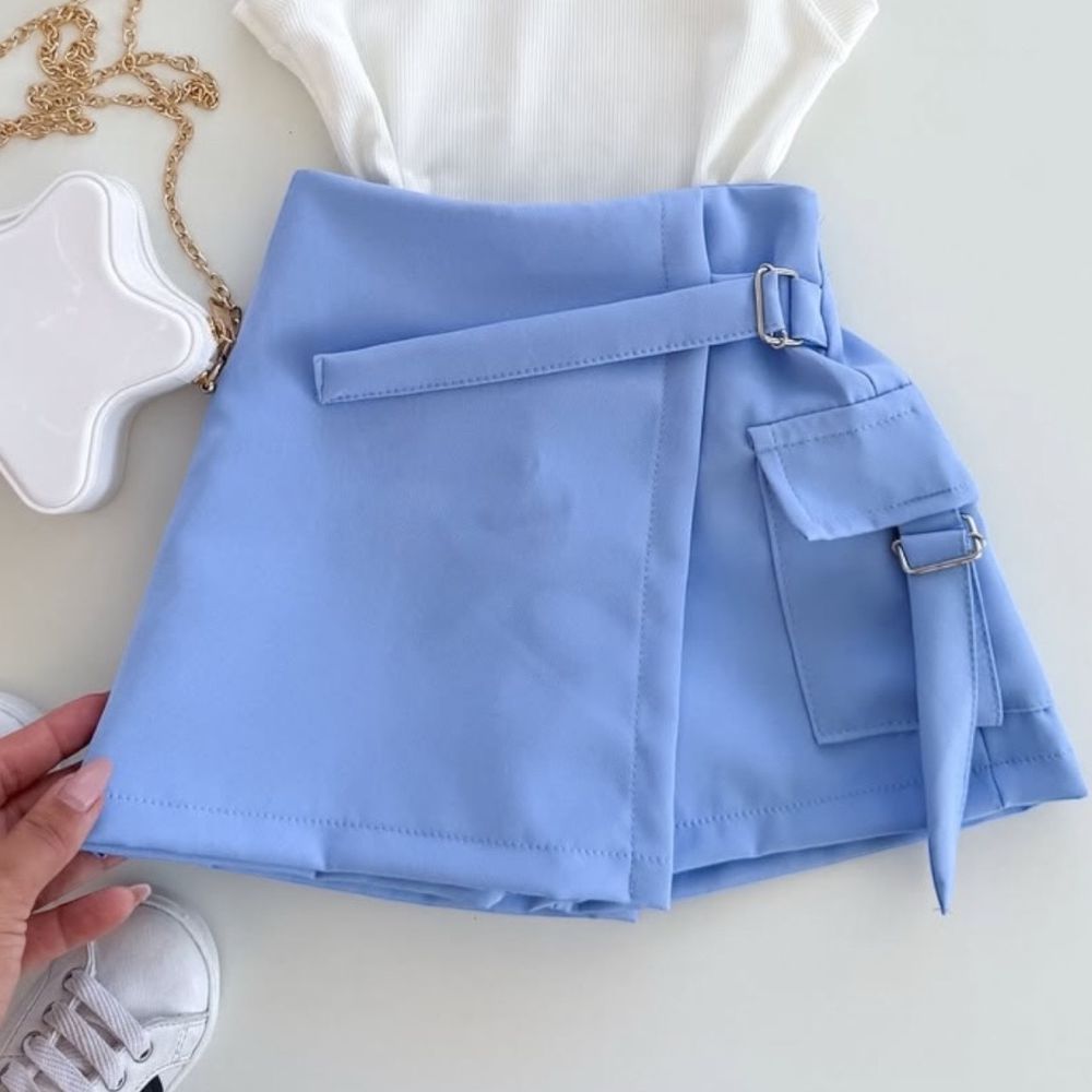 Short Fivela Azul - PURO GLAMOUR KIDS