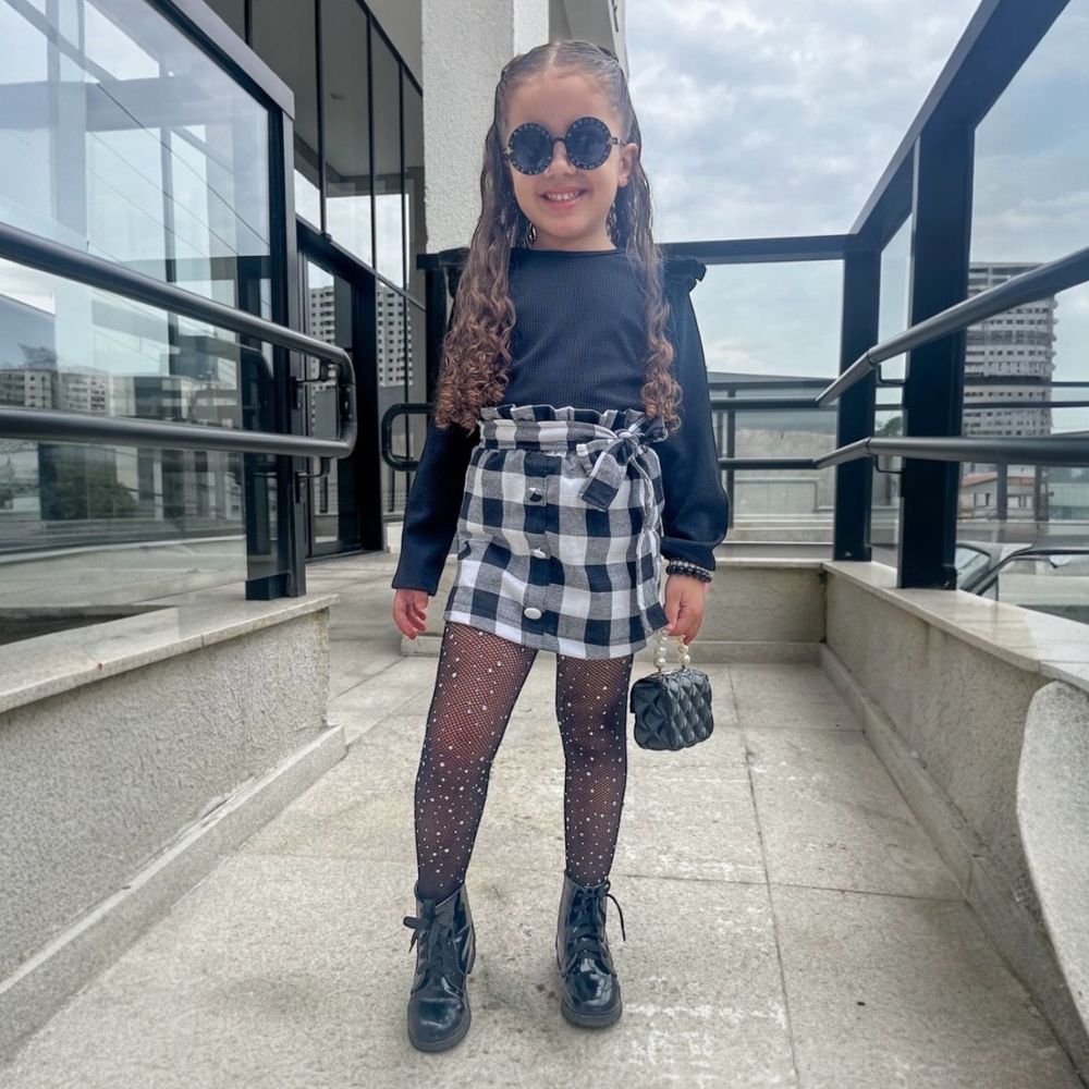 Saia Xadrez - PURO GLAMOUR KIDS