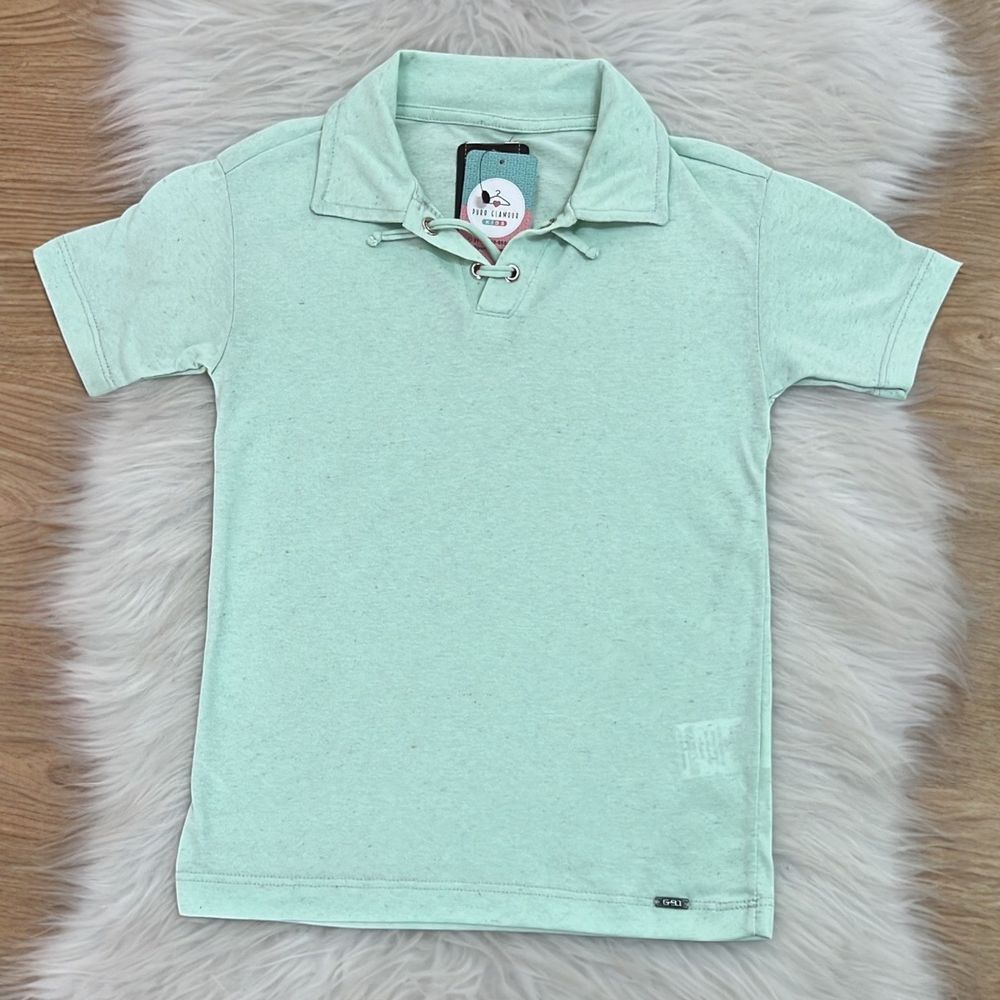 Camisa Polo Verde Água - PURO GLAMOUR KIDS