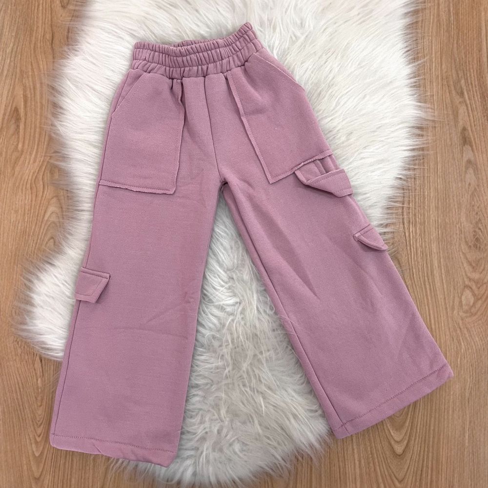 Calça Wide leg Moletom - PURO GLAMOUR KIDS