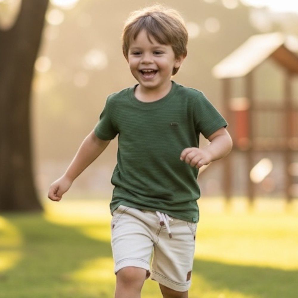 Camisa Verde Militar - PURO GLAMOUR KIDS