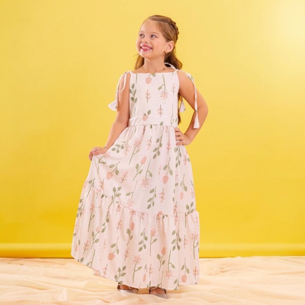 Vestido Midi Bege - PURO GLAMOUR KIDS