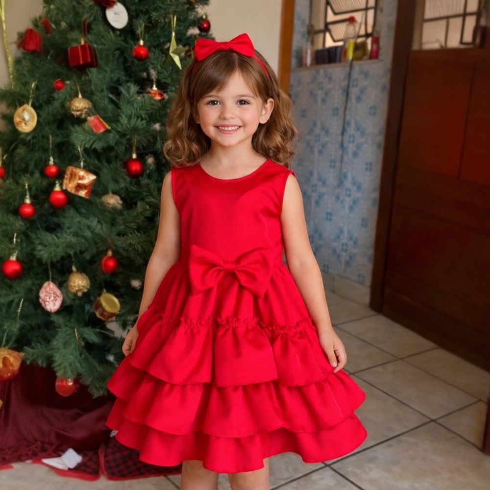 Vestido Vermelho Liz - PURO GLAMOUR KIDS