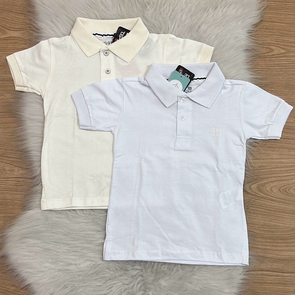 Camisa Polo Creme - PURO GLAMOUR KIDS