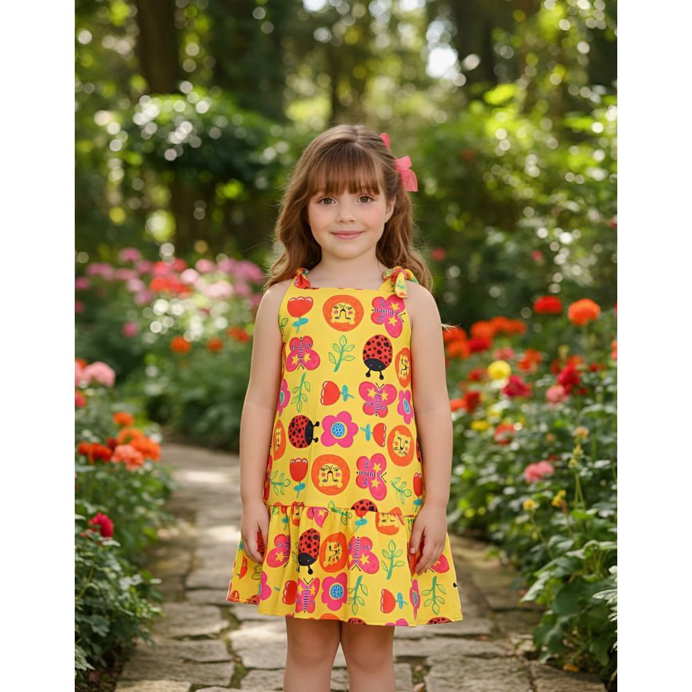 Vestido Alça Estampas Variadas - PURO GLAMOUR KIDS