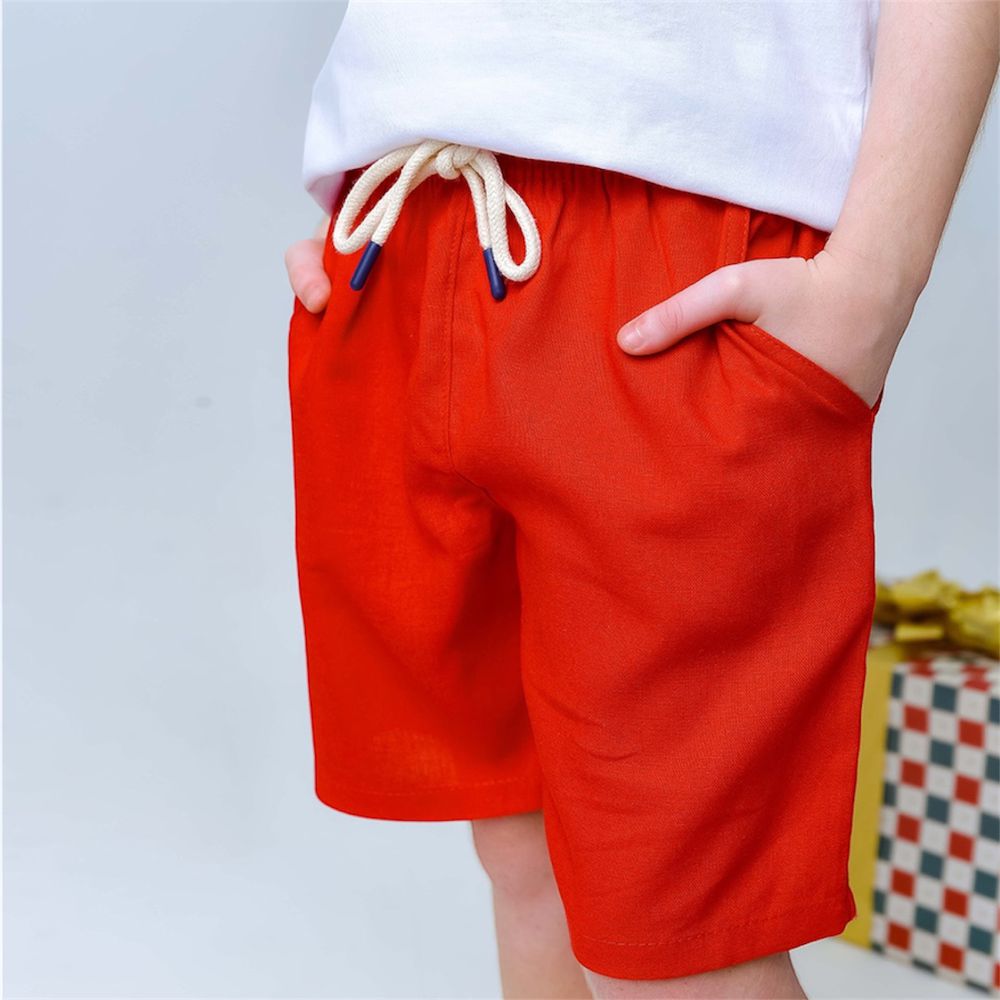 Bermuda Linho Vermelha - PURO GLAMOUR KIDS