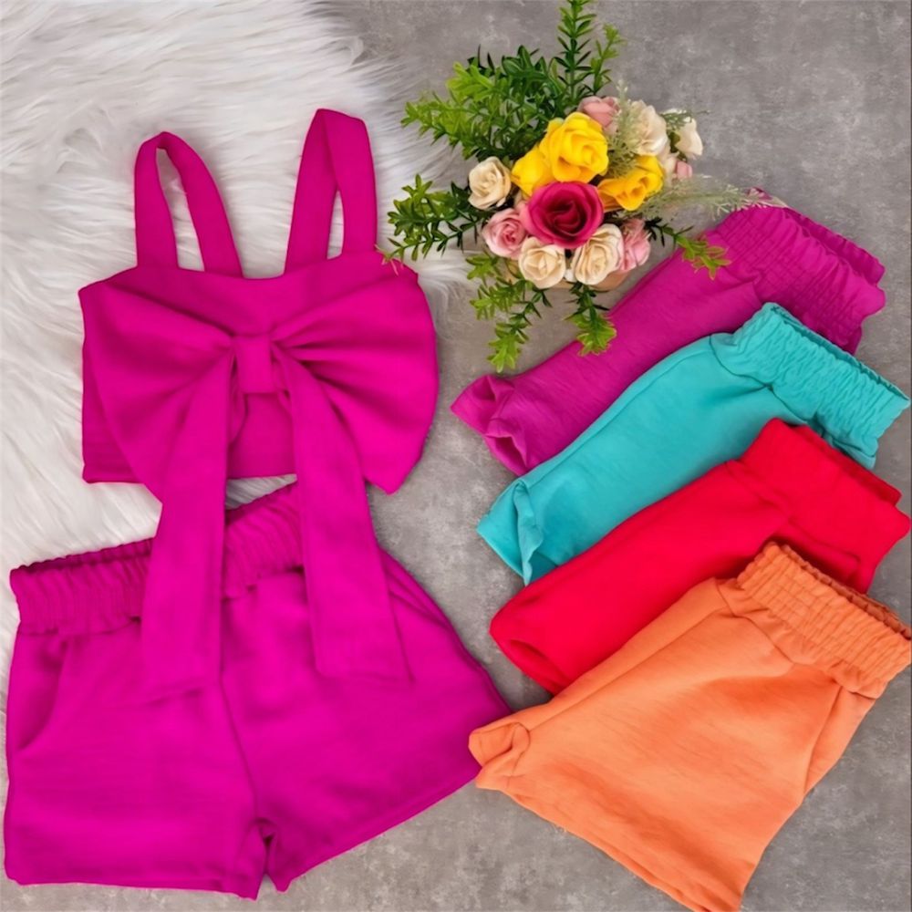 Conjunto Laço Rosa - PURO GLAMOUR KIDS