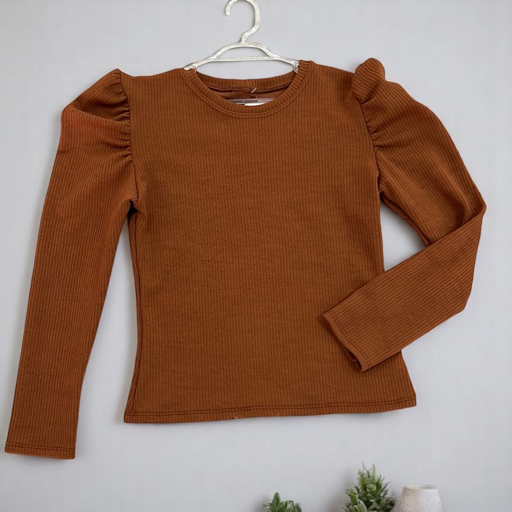 Blusa Manga Longa Marrom - PURO GLAMOUR KIDS