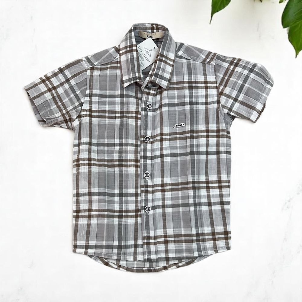 Camisa Xadrez Cinza - PURO GLAMOUR KIDS