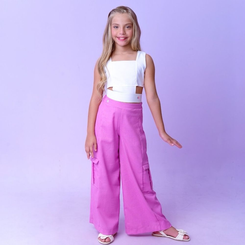 Calça Wide Leg Cargo - PURO GLAMOUR KIDS