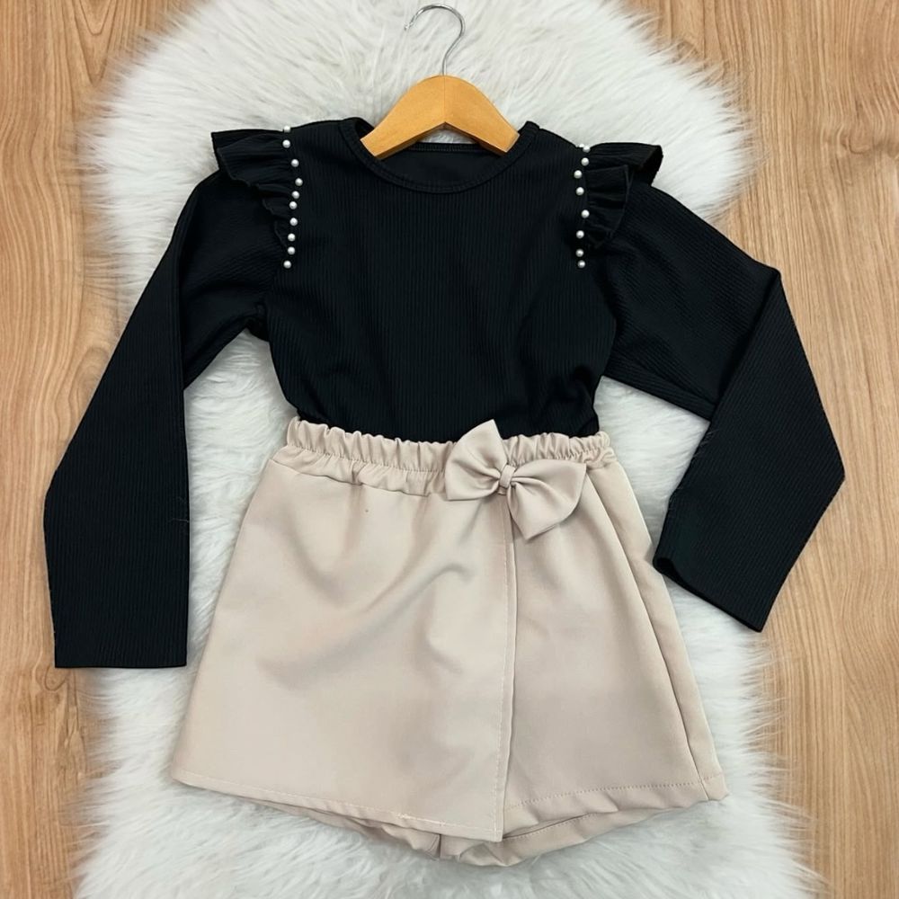 Blusa Preta Pérola - PURO GLAMOUR KIDS