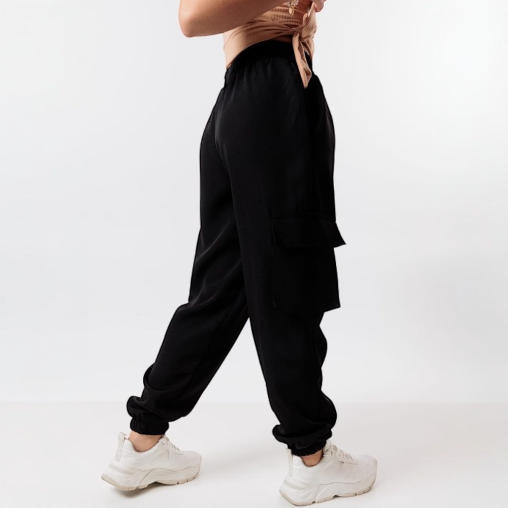Calça Jogger Cargo Preta - PURO GLAMOUR KIDS