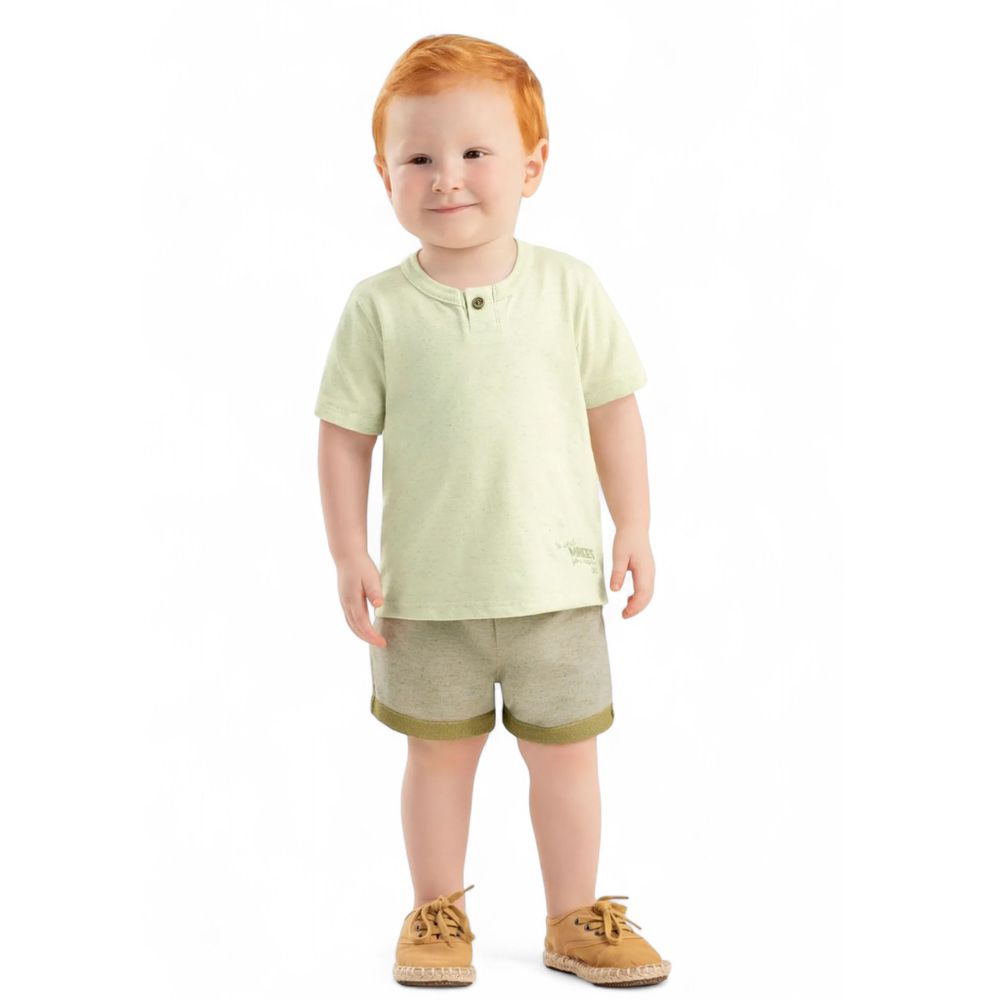 Conjunto Bebê Linho Com Bordado Colorittá Laranja - PURO GLAMOUR KIDS