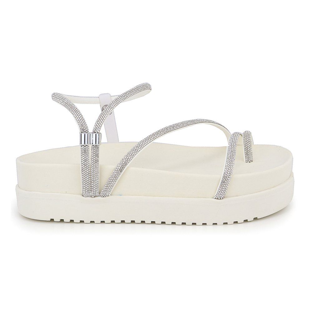 Papete Com Tiras Ajustáveis Pedraria Confort – Off... - RAST SHOES