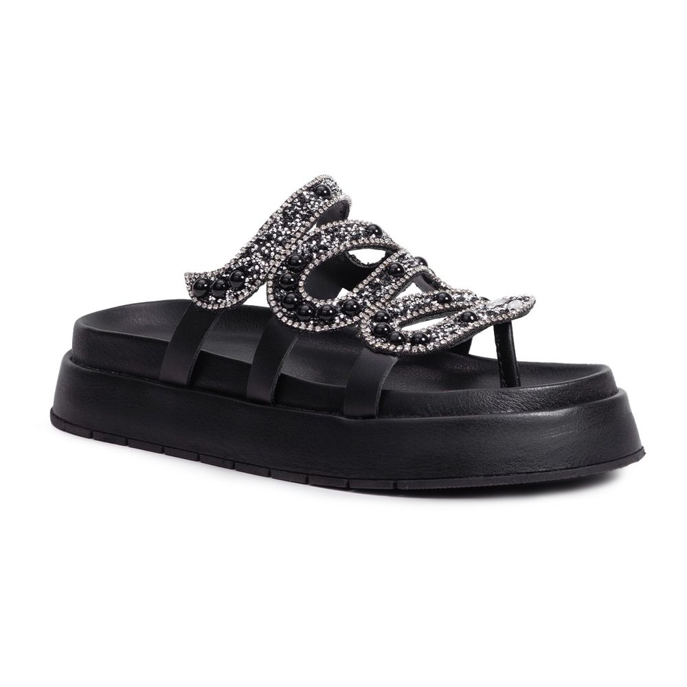 Sandália Papete Com Pedraria Snake Rast Shoes Luxo... - RAST SHOES