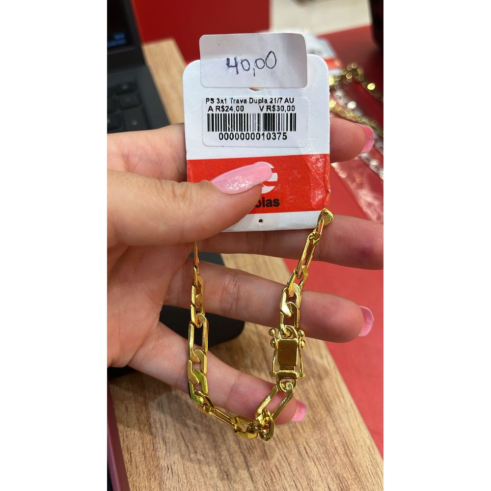 Pulseira 3x1 Fecho Gaveta Trava Dupla Banhado A Ou... - RC JOIAS BY RUDI