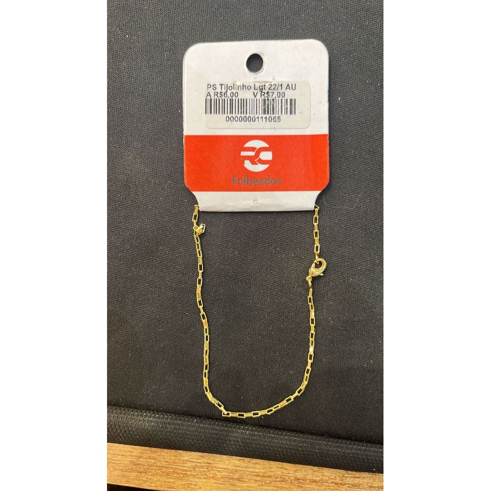 Pulseira Tijolinho Fecho Lagosta Banhado A Ouro 18... - RC JOIAS BY RUDI