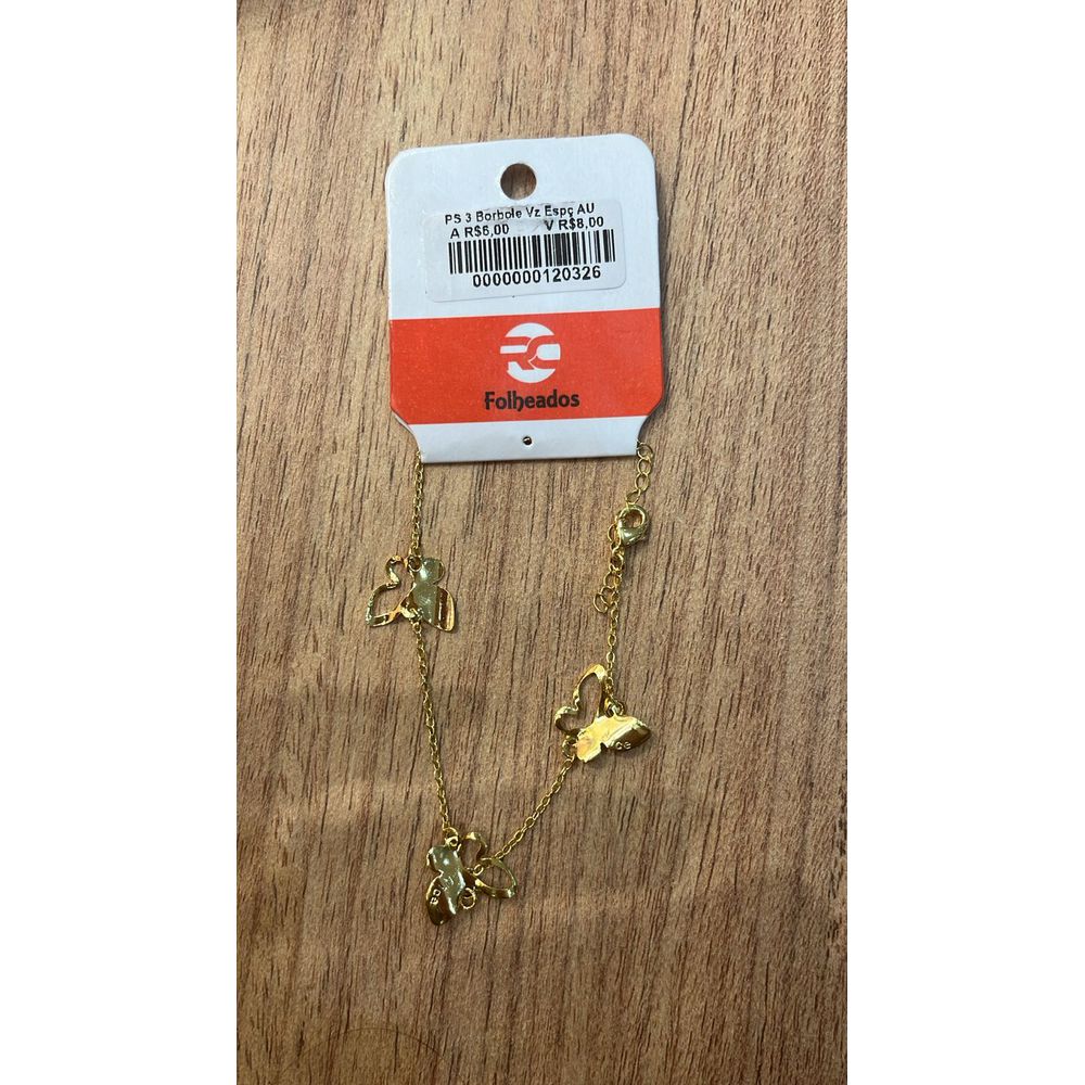 Pulseira Três Borboleta Vazado Espaçada Banhado A ... - RC JOIAS BY RUDI