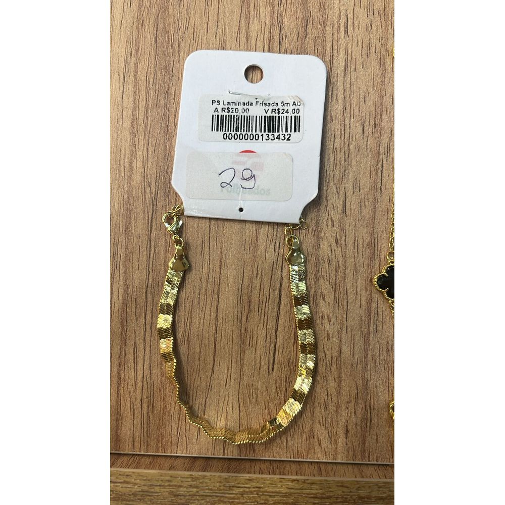Pulseira Laminada Frisada Banhado A Ouro 18K - 000... - RC JOIAS BY RUDI