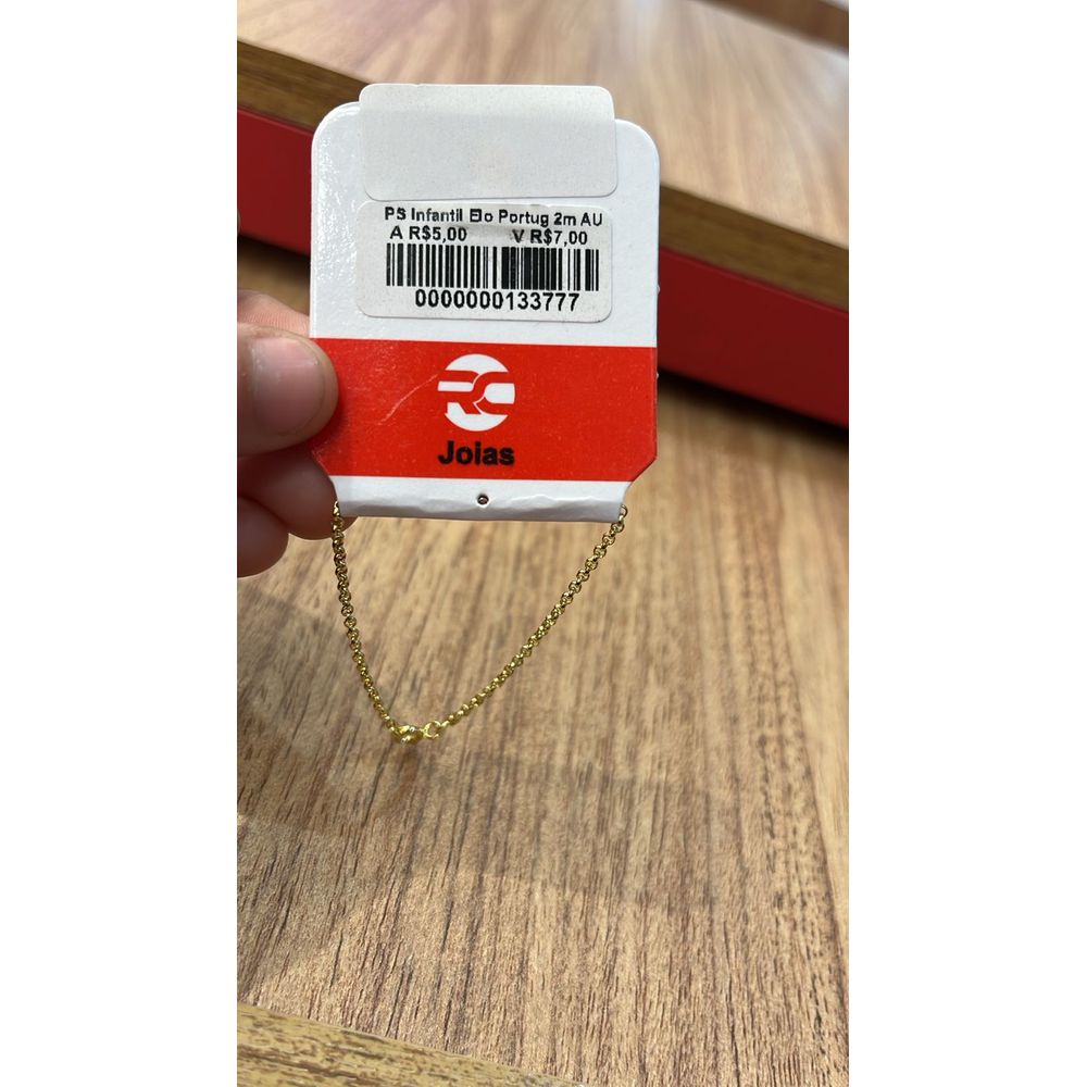 Pulseira Infantil Elo Português Banhado A Ouro 18K... - RC JOIAS BY RUDI