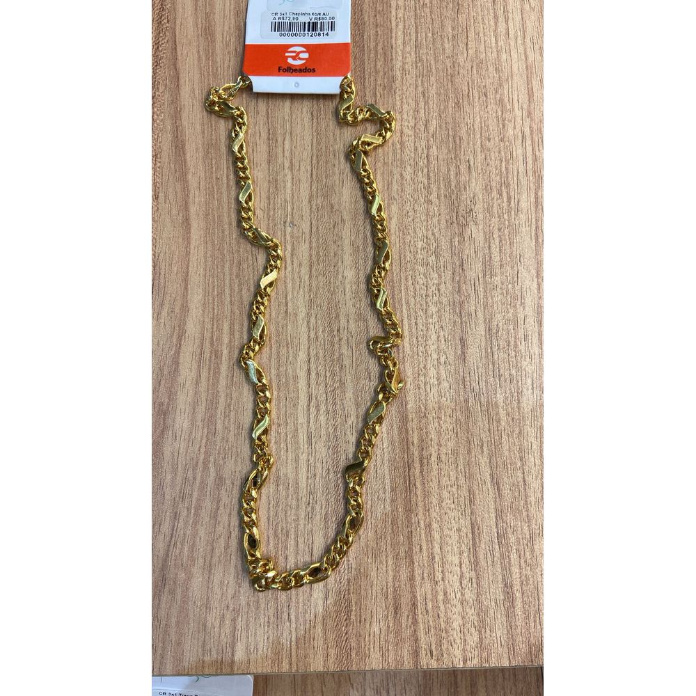 Corrente 3x1 Chapinha Banhado A Ouro 18K - 0000000... - RC JOIAS BY RUDI